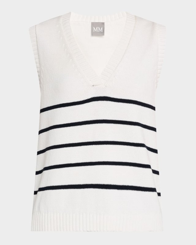 Scafati Striped V-Neck Vest